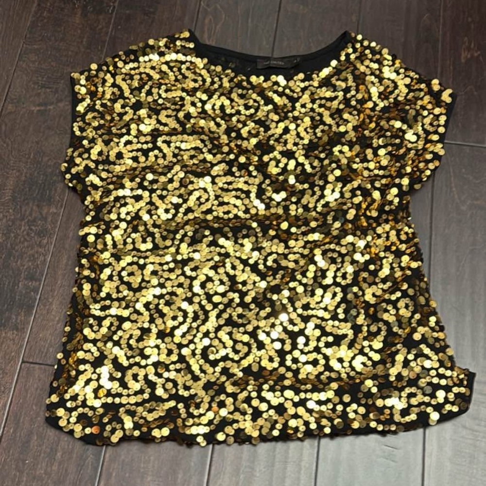 Gold Sequin Women's Top small size